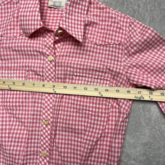 Vintage Spieth & Wensky Women's Blouse Size S Coastal Cowgirl Gingham Embroidery - Picture 5 of 10
